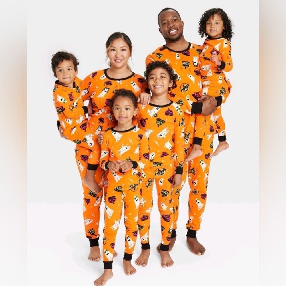 New Ghost Glow-in-the-Dark Unisex Big Kid Halloween Pajama Set Hyde & EEk, Sz 12